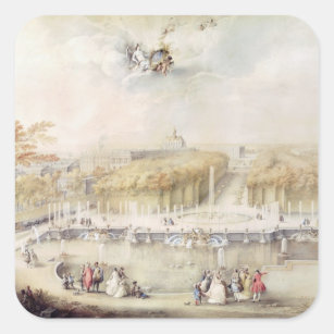 Sticker Carré Vue des jardins et du château de Versailles
