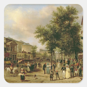 Sticker Carré Vue du boulevard Montmartre, Paris, 1830