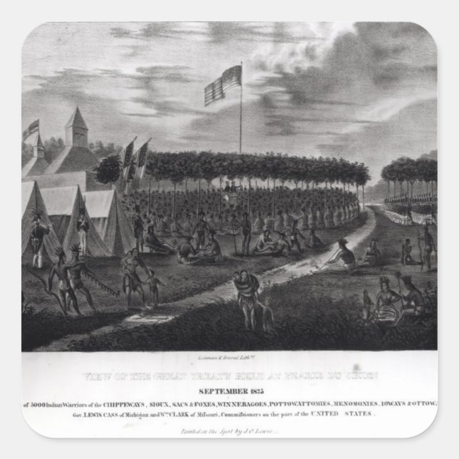 Sticker Carré Vue du grand traité tenu à Prairie du (Devant)