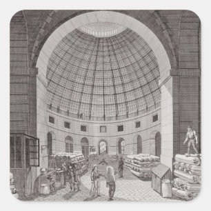 Sticker Carré Vue du marché du blé et de la Cupola