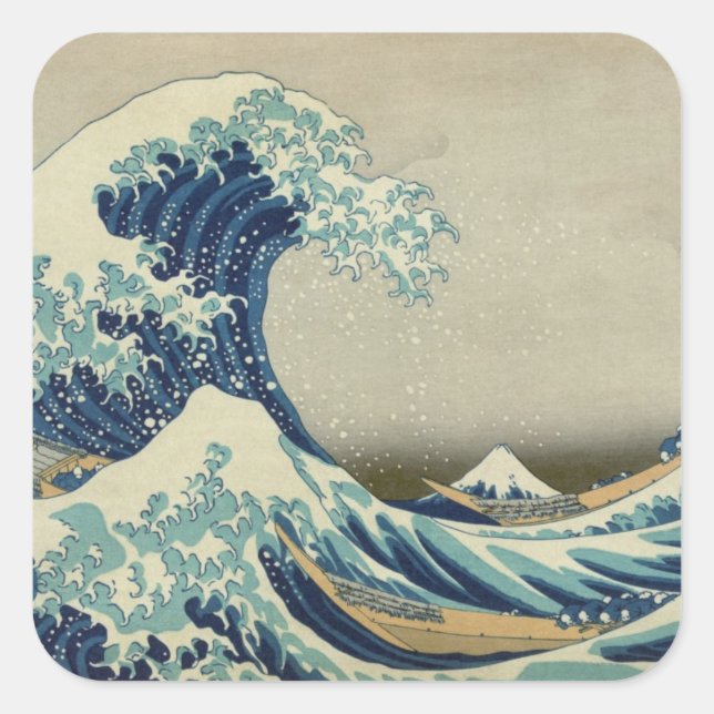 Sticker Carré Vue du mont Fuji 01 (Devant)