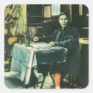 Sticker Carré Vue d'un vendeur chinois de Fortune