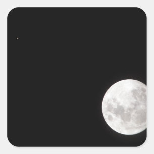 Sticker Carré Vue d'une pleine lune, montre aussi Mars