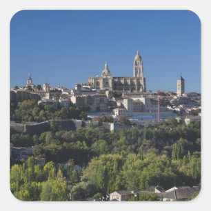 Sticker Carré Vue élevée de la ville avec la cathédrale de Ségov