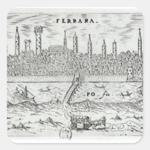 Sticker Carré Vue panoramique de Ferrare