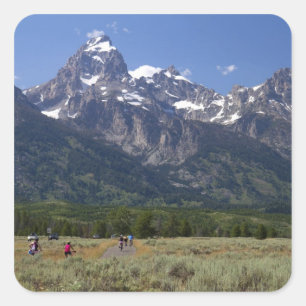 Sticker Carré Vue panoramique de la chaîne Teton