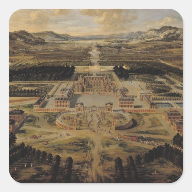 Sticker Carré Vue panoramique du château (Devant)