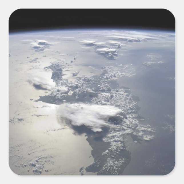 Sticker Carré Vue panoramique sur l'île d'Hispaniola (Devant)