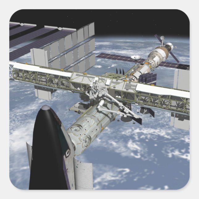 Sticker Carré Vue rapprochée de la navette amarrée (Devant)