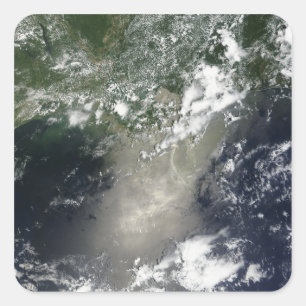 Sticker Carré Vue satellite des stries et rubans d'huile