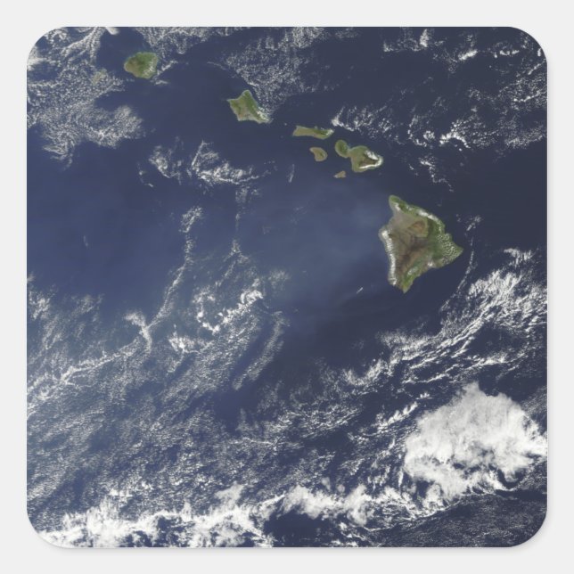 Sticker Carré Vue satellite du brouillard volcanique (Devant)