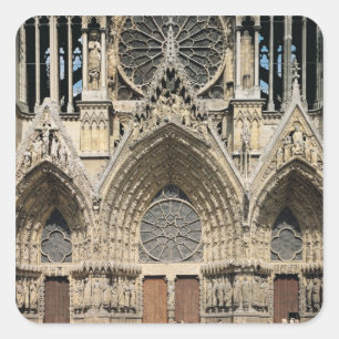 Sticker Carré Vue sur la façade, 13ème-14ème siècle