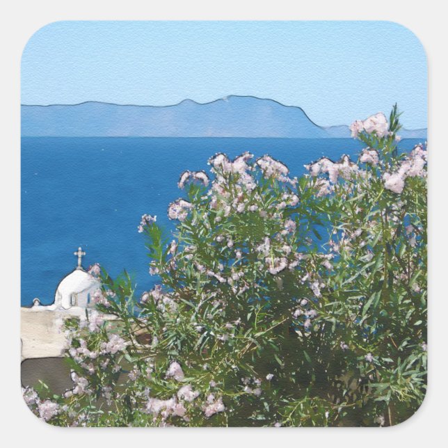 Sticker Carré Vue sur la mer (Devant)
