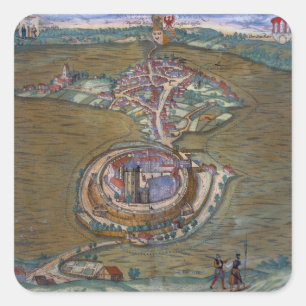 Sticker Carré Vue sur la place de Louis le Grand, avec l'une des