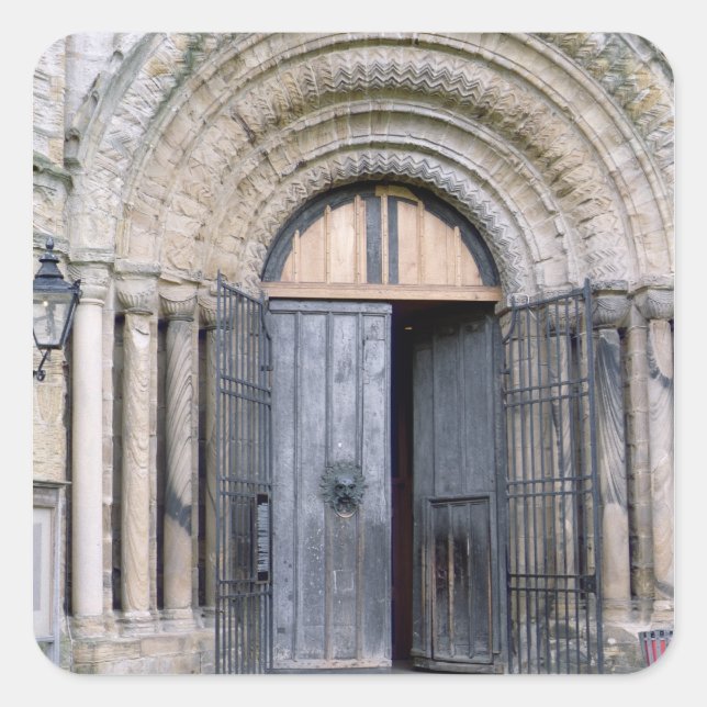 Sticker Carré Vue sur la porte nord de la cathédrale de Durham (Devant)