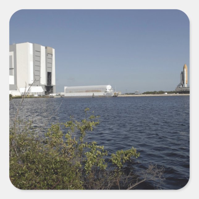 Sticker Carré Vue sur le bassin, navette spatiale Atlantis (Devant)