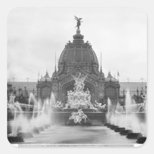 Sticker Carré Vue sur le Dôme Central et la Fontaine