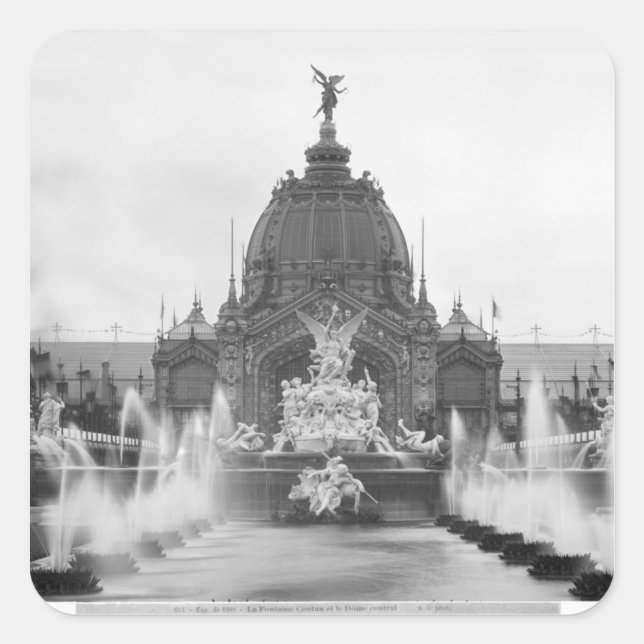 Sticker Carré Vue sur le Dôme Central et la Fontaine (Devant)