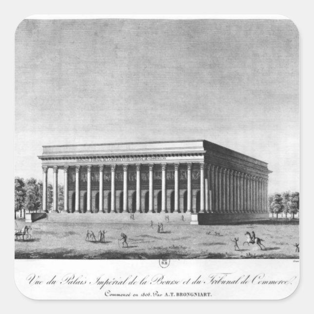 Sticker Carré Vue sur le Palais impérial de la Bourse (Devant)