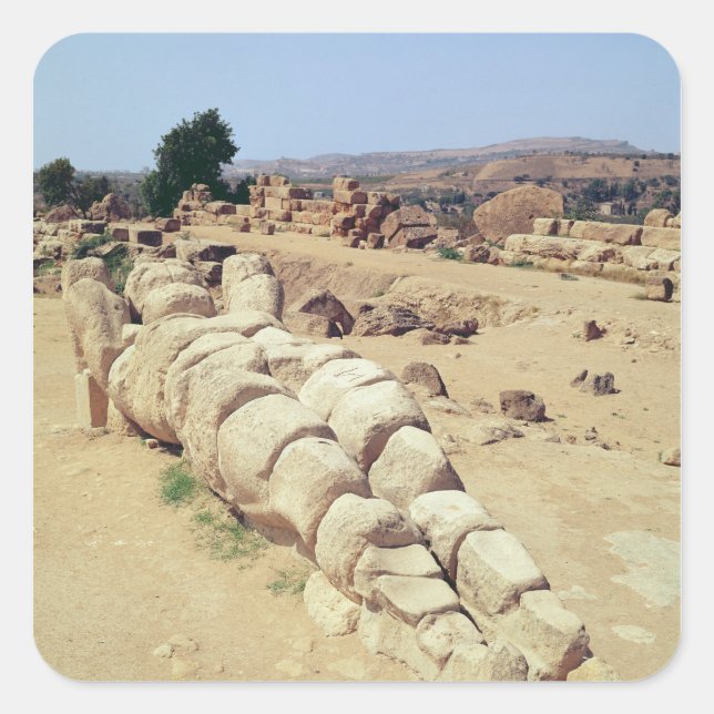 Sticker Carré Vue sur l'une des statues géantes de Telemon (Devant)