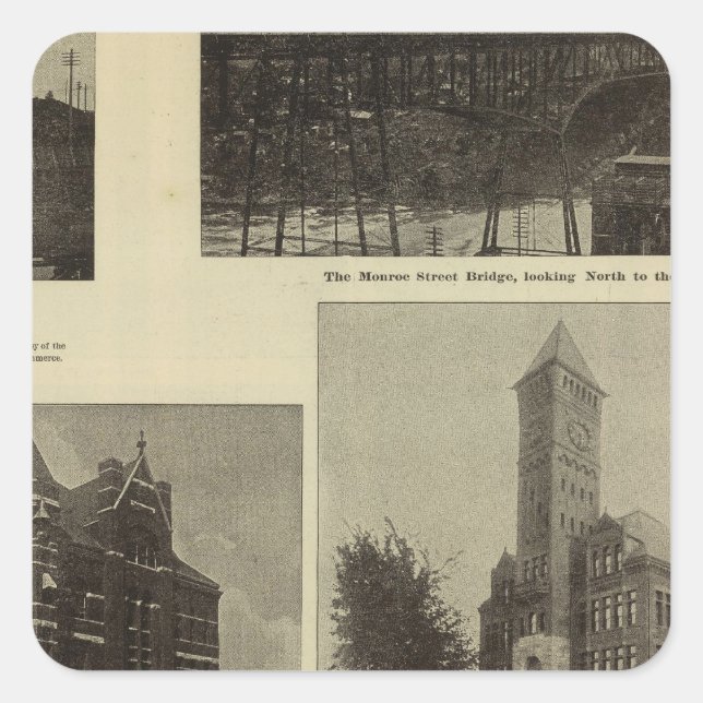 Sticker Carré Vues, la prospérité de Spokane (Devant)