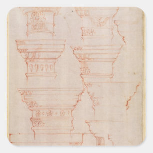 Sticker Carré W.18v Étude des capitales de colonne