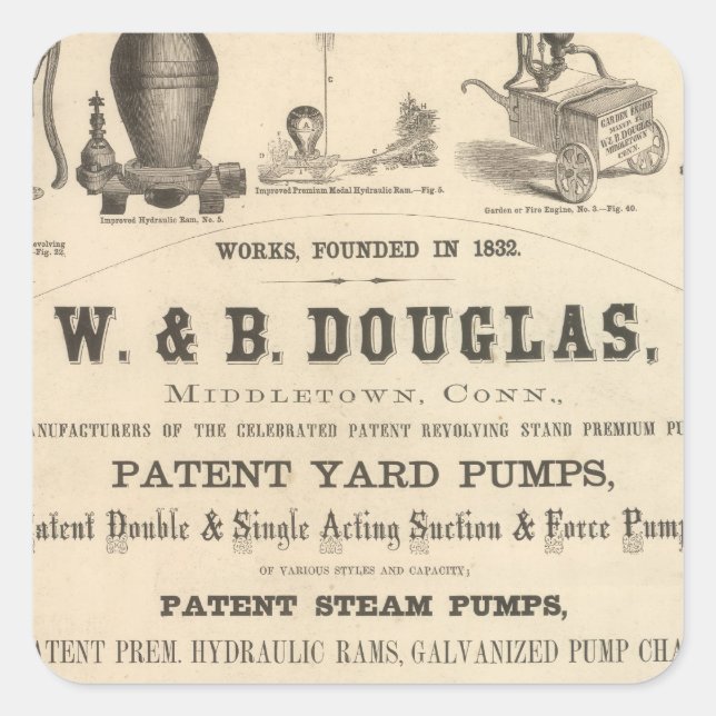 Sticker Carré W et B Douglas (Devant)