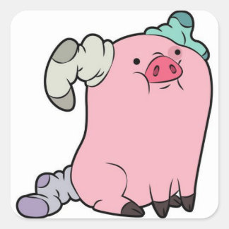 Sticker Carré Waddles in socks
