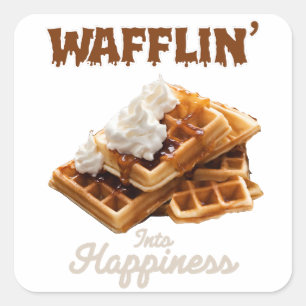 Sticker Carré Wafflin' dans le bonheur