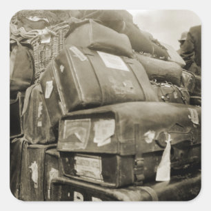 STICKER CARRÉ WAGON SUITCASE 1890