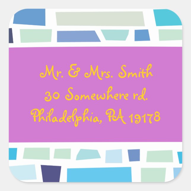 Sticker Carré Wailing Wall Israel Bar Bat mitzvah pré-adressé (Devant)