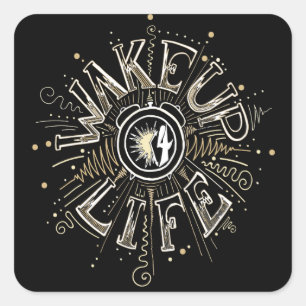 Sticker Carré WAKE UP 4 LIFE quota illustration