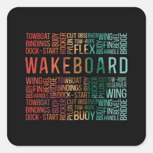 Sticker Carré Wakeboard Quote Wakeboard Wakeboard Wake Wakeboard