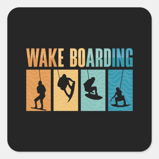 Sticker Carré Wakeboard Wake Boarder Wakeboard Wakeboard (Devant)
