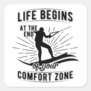 Sticker Carré Wakeboard   Waterski Wakeboard Cadeaux de mer