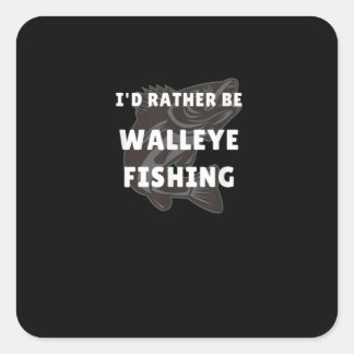 Sticker Carré Walleye Fishing Walleye Drôle Fisher Men Walleye