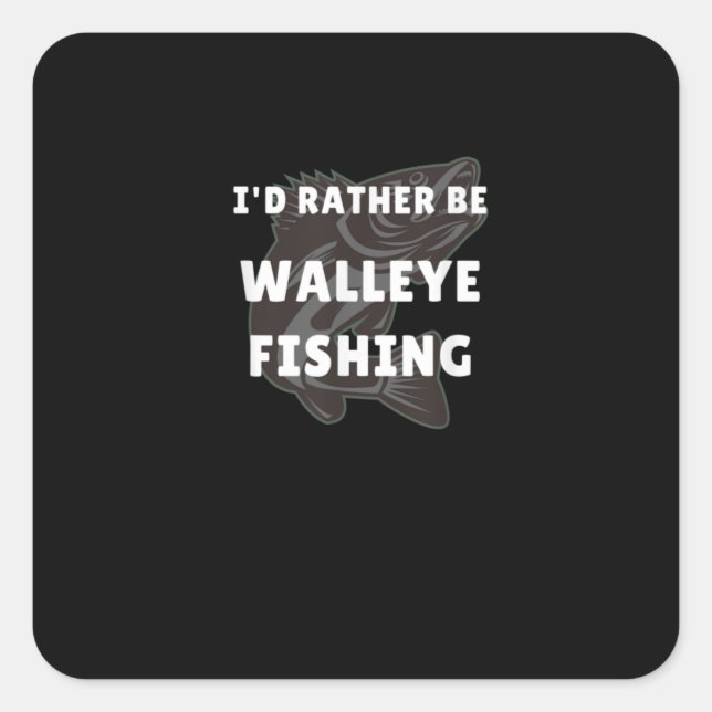 Sticker Carré Walleye Fishing Walleye Drôle Fisher Men Walleye (Devant)