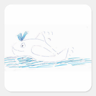 Sticker Carré Wally Whale