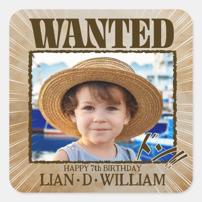 Sticker Carré  WANTED! manga style party (Devant)