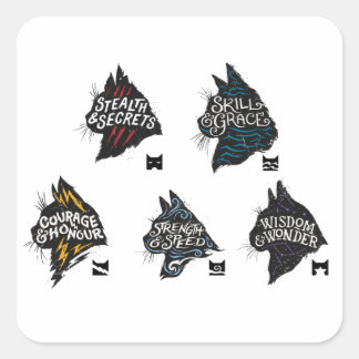 Sticker Carré Warrior Cats Clans Symbol Shirt