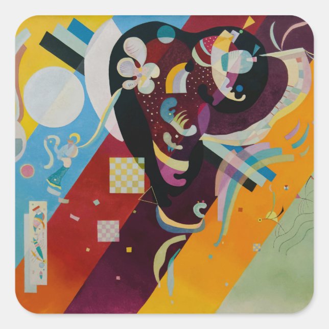Sticker Carré Wassily Kandinsky Composition 9 Peinture Abstraite (Devant)