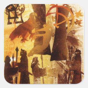 Sticker Carré Watchstone et symboles