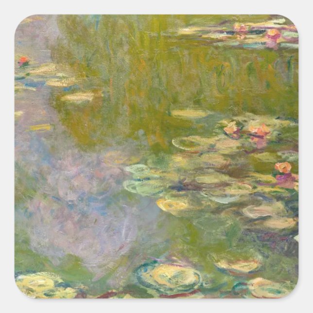 Sticker Carré Water Lilies (1919) Claude Monet Impressionnism Ar (Devant)