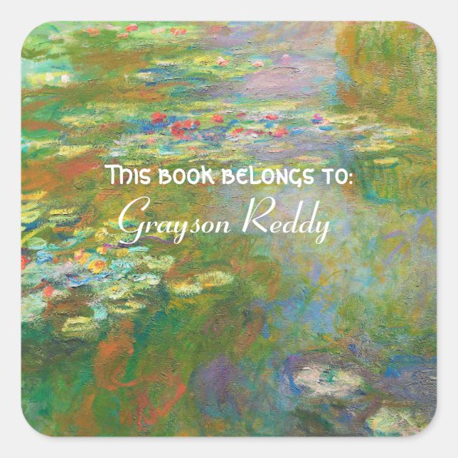 Sticker Carré Water Lilies by Claude Monet (Devant)