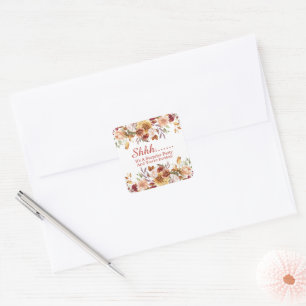 Sticker Carré Watercolor Fall Floral Surprise Party