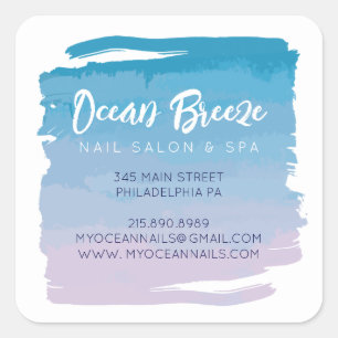 Sticker Carré WATERCOLOR OMBRE Spa Business QR Code