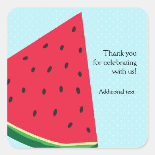 Sticker Carré Watermelon Blue Fun Summer Party Favoriser