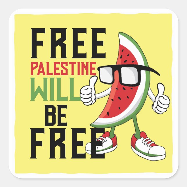 Sticker Carré Watermelon Palestine fFreedom (Devant)