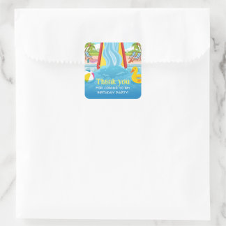 Sticker Carré Waterpark Slide fête d'anniversaire pour enfants