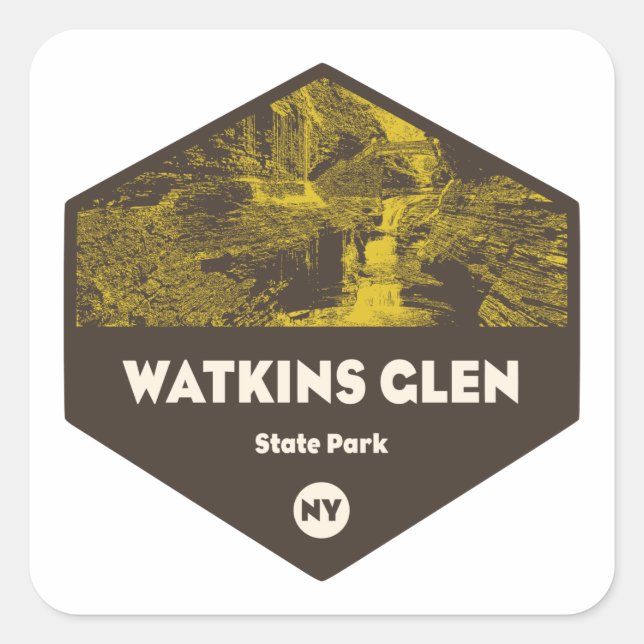 Sticker Carré Watkins Glen State Park New York (Devant)